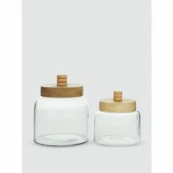 Graydon Living Frosted Glass Jars, Set Of 2 Storage & Organization