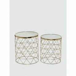 Graydon Living Metallic Open-Weave Accent Tables, Set Of 2 Coffee & Side Tables