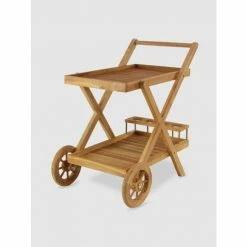 Graydon Living Teakwood Outdoor Serving Trolley Storage & Organization