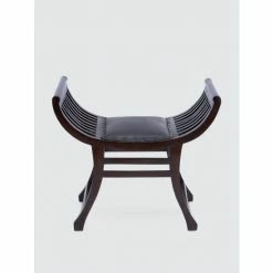 Graydon Living Curved Leather Stool Stools & Benches