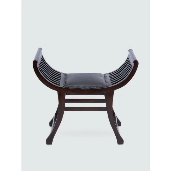Graydon Living Curved Leather Stool Stools & Benches