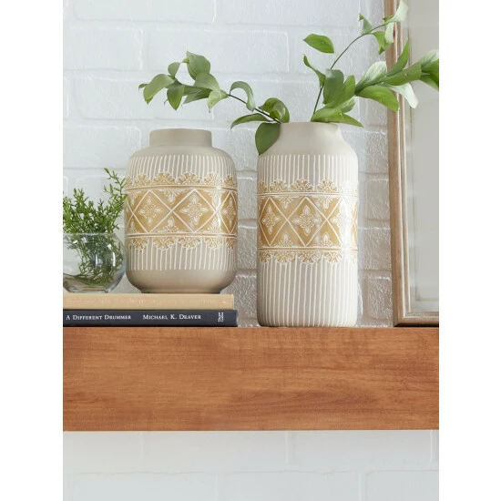 Graydon Living Bohemian Ceramic Vases, Set Of 2 Decorative Accents - Image 2