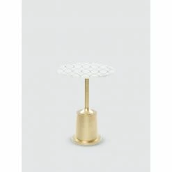 Graydon Living Marble Pedestal Side Table Coffee & Side Tables