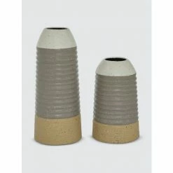 Graydon Living Ribbed Iron Vases, Set Of 2 Decorative Accents