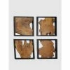 Graydon Living Reclaimed Teakwood Wall Decor, Set Of 4 Art