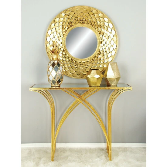 Graydon Living Gold Console Table Coffee & Side Tables - Image 3