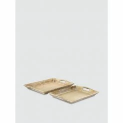 Graydon Living Natural Wood Trays, Set Of 2 Decorative Accents