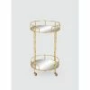 Graydon Living Metallic Faux Bamboo Round Bar Cart Storage & Organization