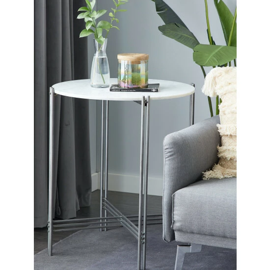Graydon Living Metal And Marble Accent Table Coffee & Side Tables - Image 3