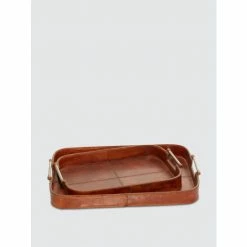 Graydon Living Leather Trays, Set Of 2 Decorative Accents