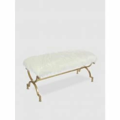 Graydon Living Hourglass Faux Fur Bench Stools & Benches