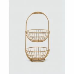 Graydon Living Two Tiered Mesh Basket Stand Decorative Accents