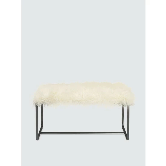 Graydon Living Hourglass Faux Fur Bench Stools & Benches