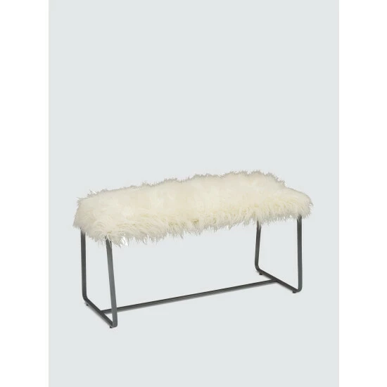 Graydon Living Hourglass Faux Fur Bench Stools & Benches - Image 2