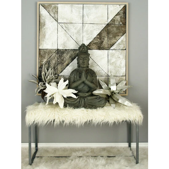 Graydon Living Hourglass Faux Fur Bench Stools & Benches - Image 3