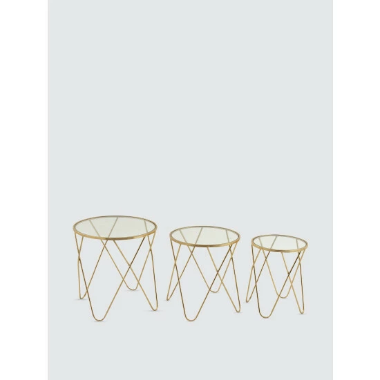 Graydon Living Metallic Accent Tables, Set Of 3 Coffee & Side Tables