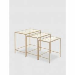 Graydon Living Diamond-Patterned Nesting Tables, Set Of 3 Coffee & Side Tables