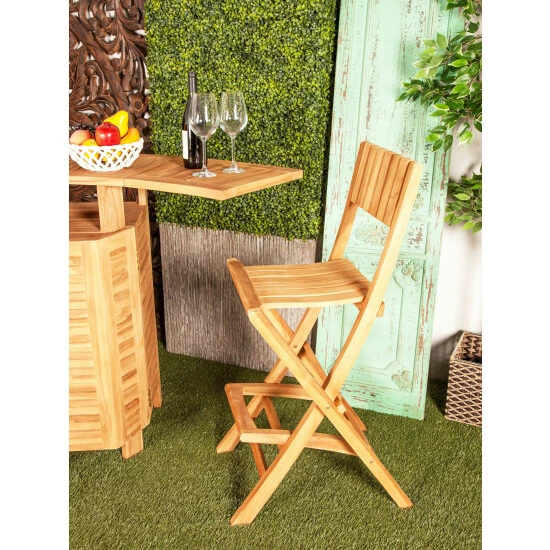 Graydon Living Teak Bar Chair Stools & Benches - Image 2
