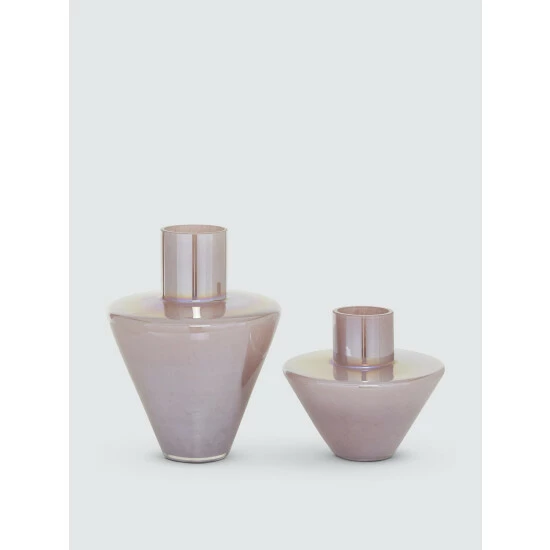 Graydon Living Blown Abstract Iridescent Vases - Set Of 2 Decorative Accents